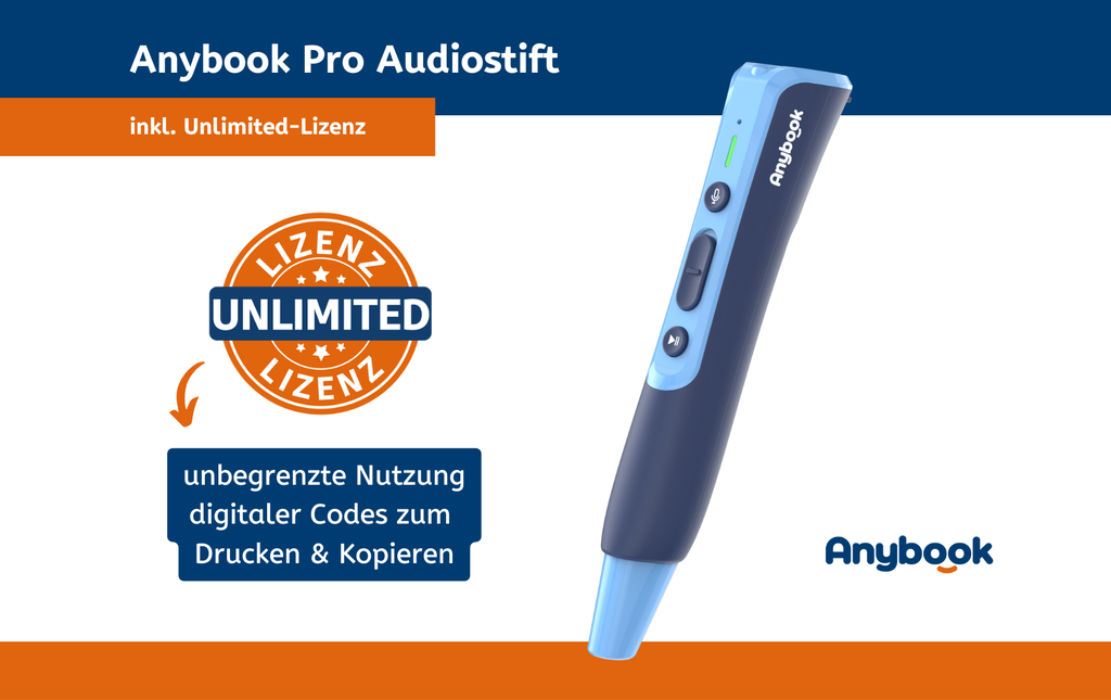 Anybook Pro Audiostift mit unlimitierter Lizenz für Anybook Studio Software