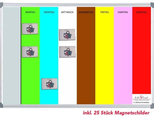 [11004] TimeTable inkl. 25 Stück Magnet-Einsteckschilder